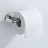 black Toilet Roll Paper Towel Toilet wall Holder Stainless Steel Organizers holder bathroom Self Adhesive Punch-Free Rack Tissue 5