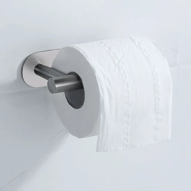Noir rouleau de papier toilette serviette support mural de toilette organisateurs en acier inoxydable support salle de bain auto-adhésif sans poinçon support de tissu 5