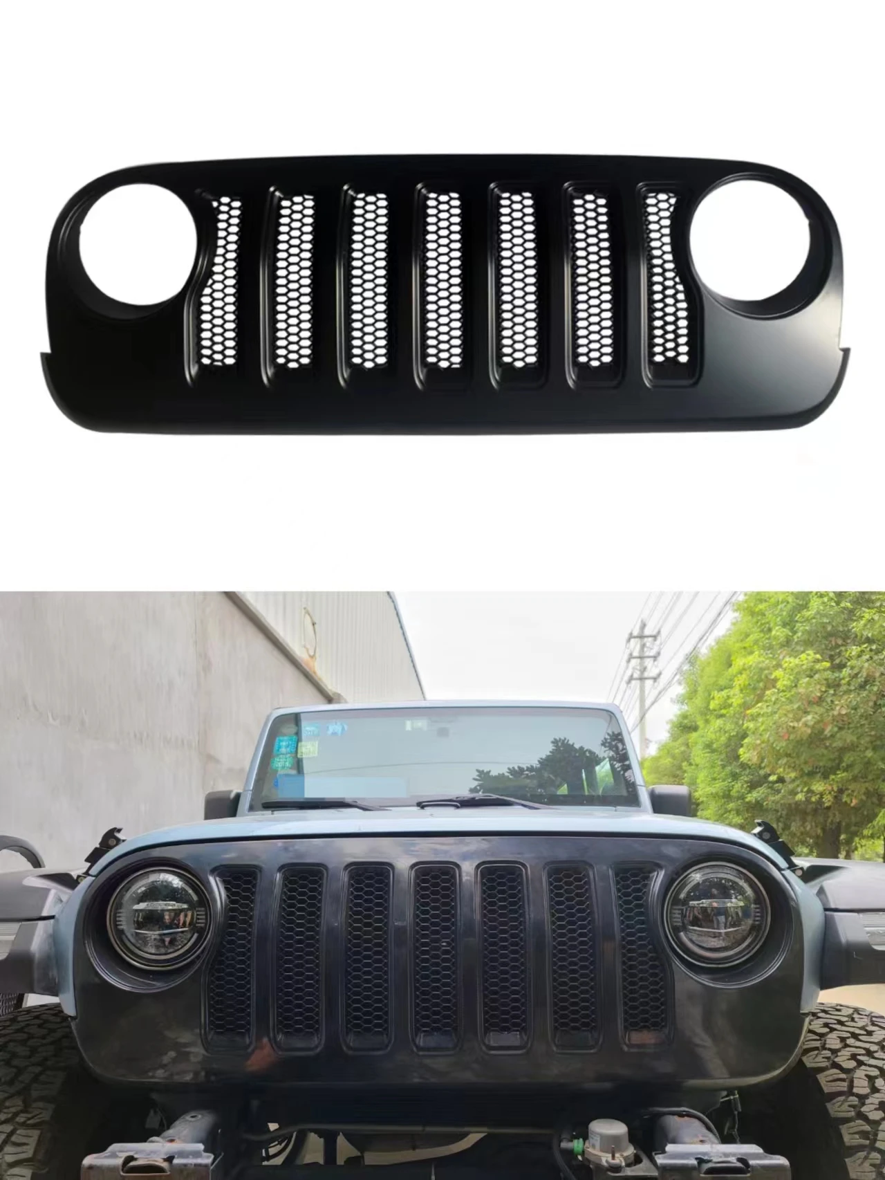 

Передняя решетка JK to JL Черный ABS автомобильный гриль для Jeep for Wrangler JK 2007-2017 аксессуары J373