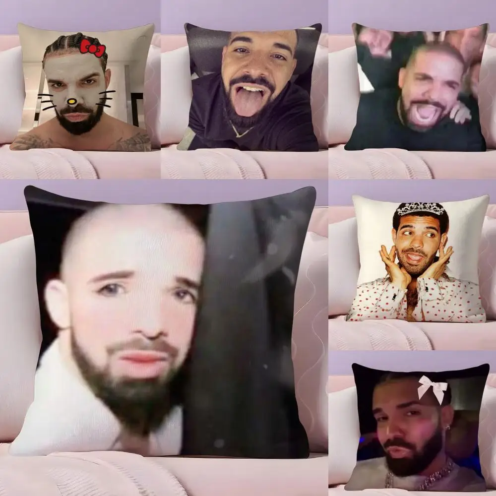 مضحك D-drake ميمي كيس وسادة حريري قصير أفخم مع سحاب غير مرئي الغبار غطاء وسادة أريكة للديكور المنزل