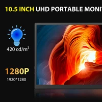 10.5 inch Portable Monitor 1280P 100%SRGB 420cd/m2 With dual speakers Mini HDMI interface For Laptop PC PS4 Game Console
