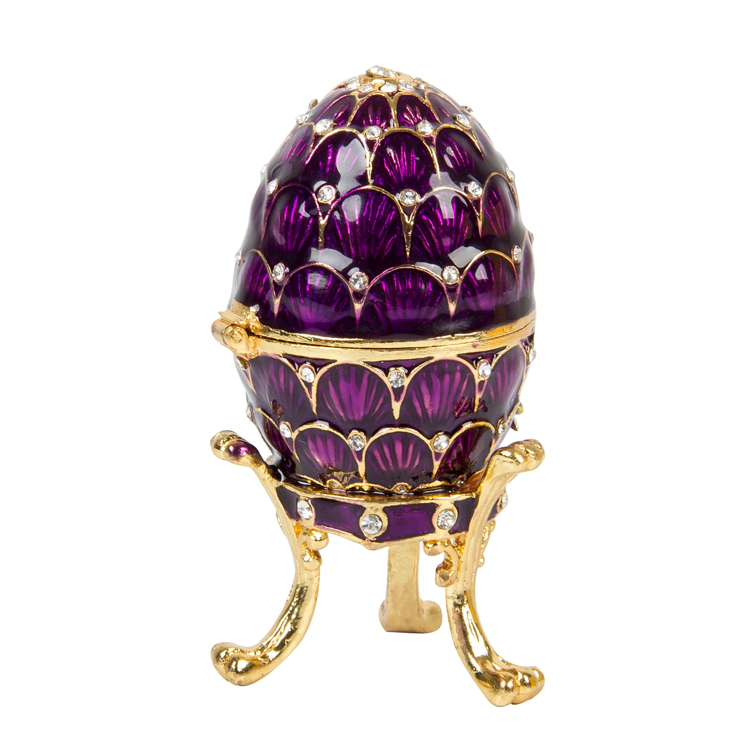 QIFU Purple Faberge Egg Trinket Box for Home Decor