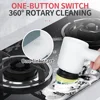 Electric Cleaning Turbo Scrub Brush Waterproof Cleaner Wireless Charging Cleaner Bathroom Kitchen Cleaning Tools Set 3