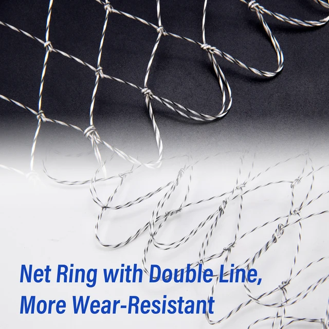 Fishing Replacement Net Small/Large Hole Fishing Landing Net Mesh Dia 35/40/45/50/60/70cm Collapsible Hole Folding Dip Fish Net 6