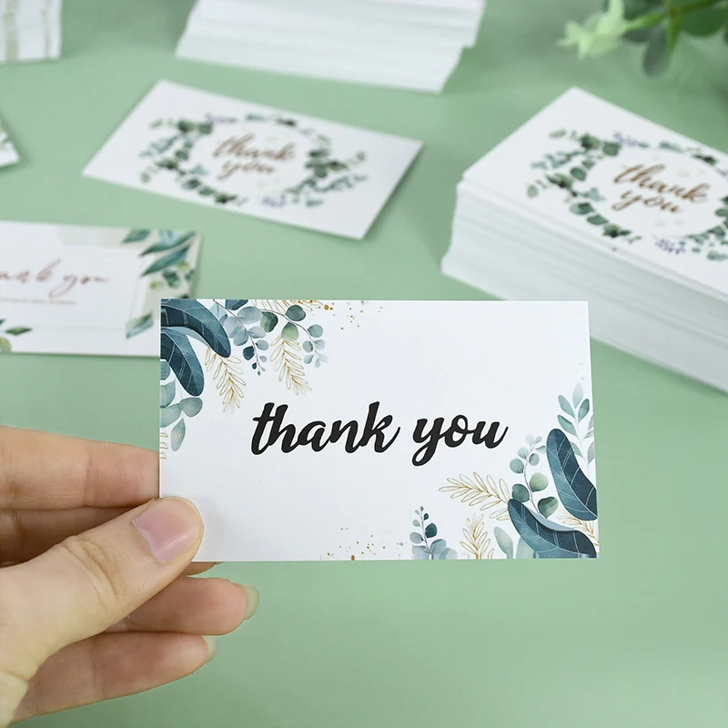 50PCS Thank You Cards Blank Greeting Cards Wedding Bridal Shower Birthday Favor Tags Eco-Friendly Small Business Supplies