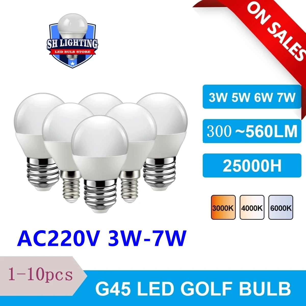 

1-10PCS Amazon's Greatest Hits Led mini Bulb G45 3W 5W 6W 7W E14 E27 B22 AC220V 3000K 4000K 6000k Lamp Light For Home Decoration