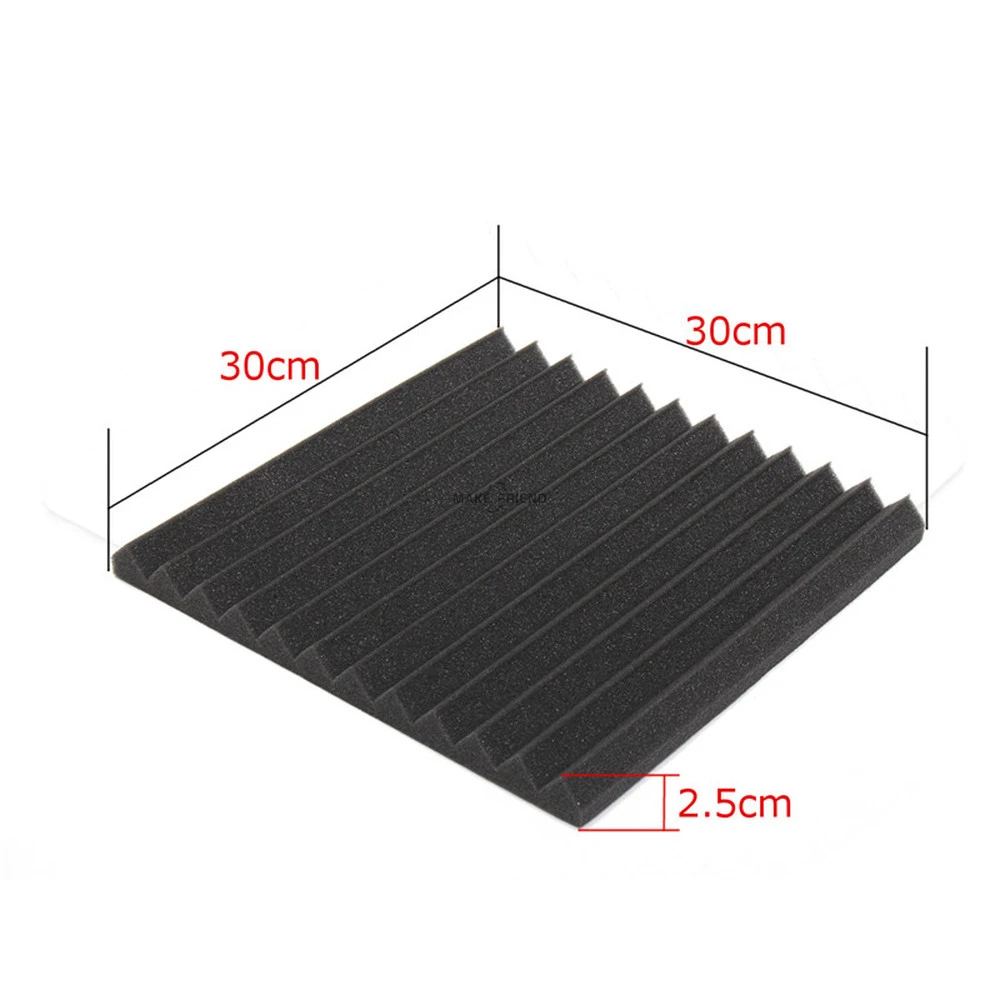 Make friend 12PCS 300x300x25mm Acoustic Foam Sound Insulation Panels for KTV Bar Soundproofing Studio Wedges Sound Proofing