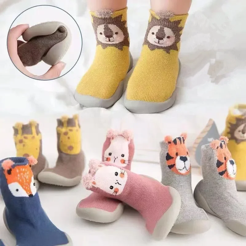 Baby Boy Girl Shoes Autumn Spring Infant Nonslip Sock Soft Rubber Sole First Walker Toddler Sneakers Anti-slip Floor Socks