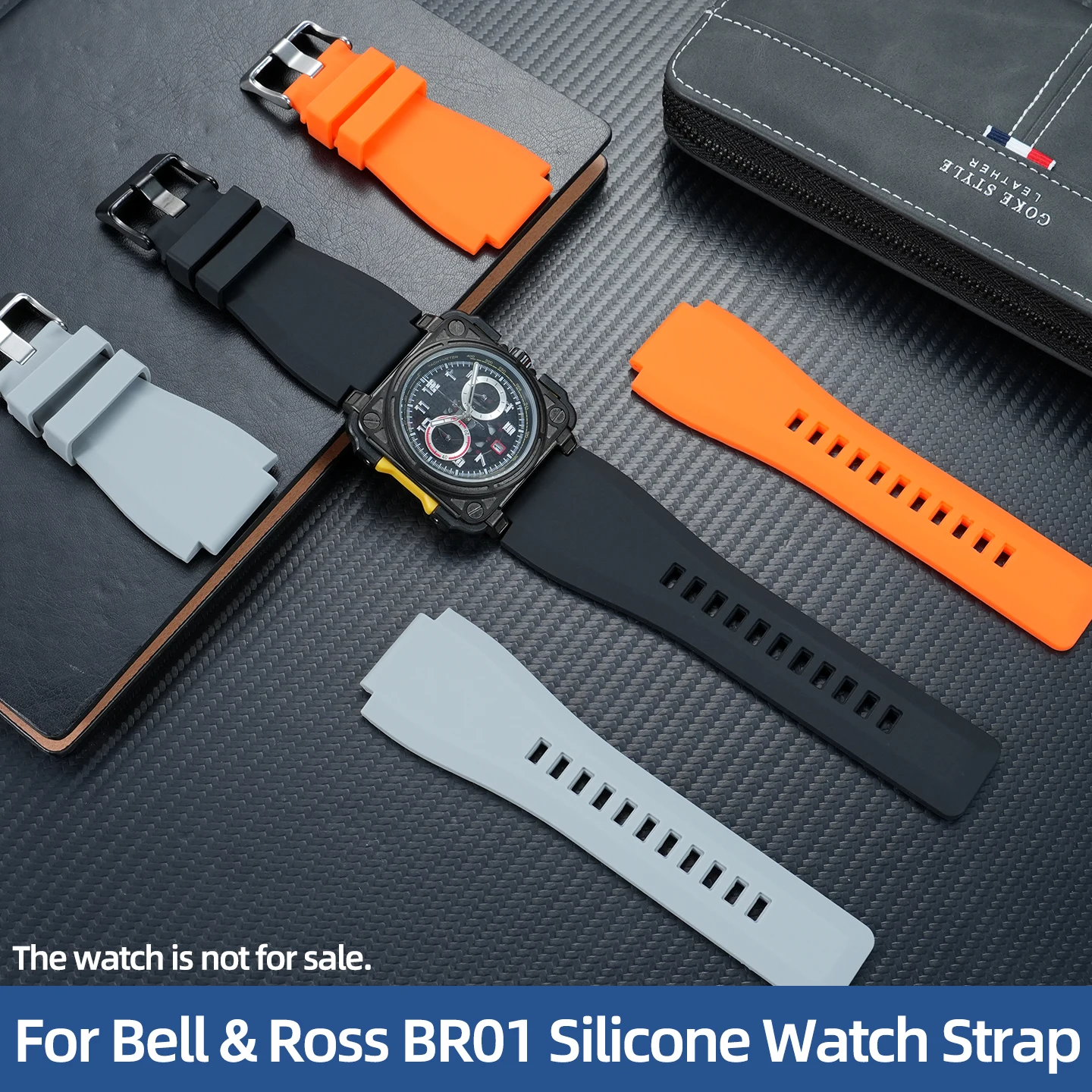 Waterproof Silicone Sports Watch Strap | Soft 24mm Rubber Wristband