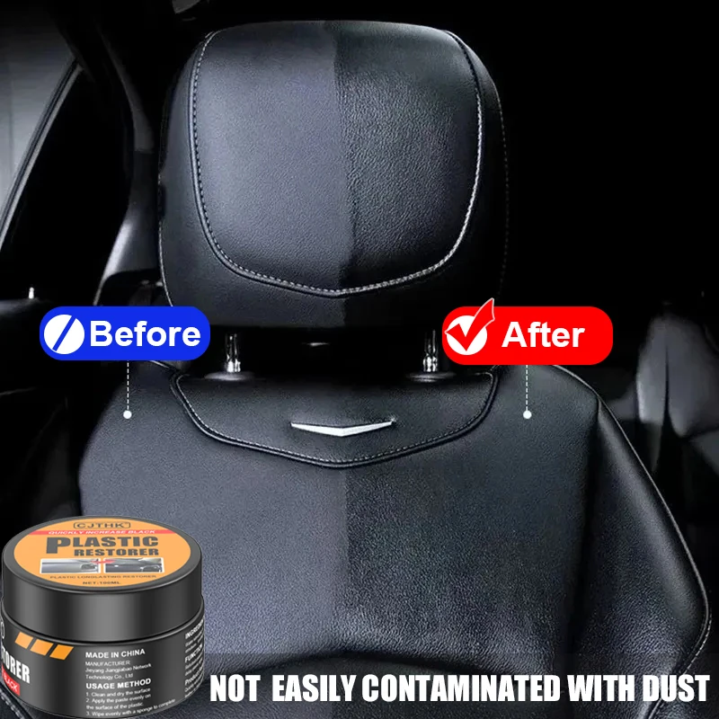 Car Plastic Restorer Crystal Clear Auto Interior Leather & Panel Renewal Wax Coating Agent Back To Black Gloss Car Wax Polish 3