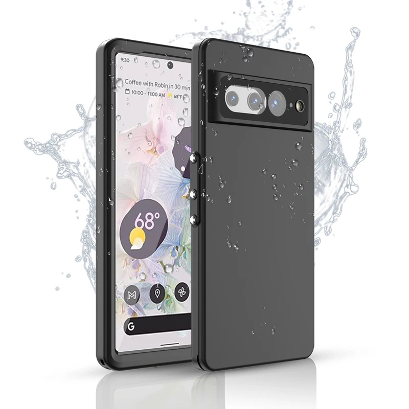 3m Waterproof Case For Google Pixel 7 Full Body Protection Dustproof Anti-Fall Hard PC Cover For Google Pixel 7 Pro Black Case