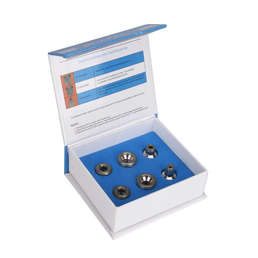 Diamond Microdermabrasion 9 Tips 3 Wands for Facial Skin Peeling