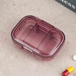 Weekly Portable Medicine Organizer with Moisture - Proof Sealed Design and Exquisite Packaging (Rose red 3 grid)