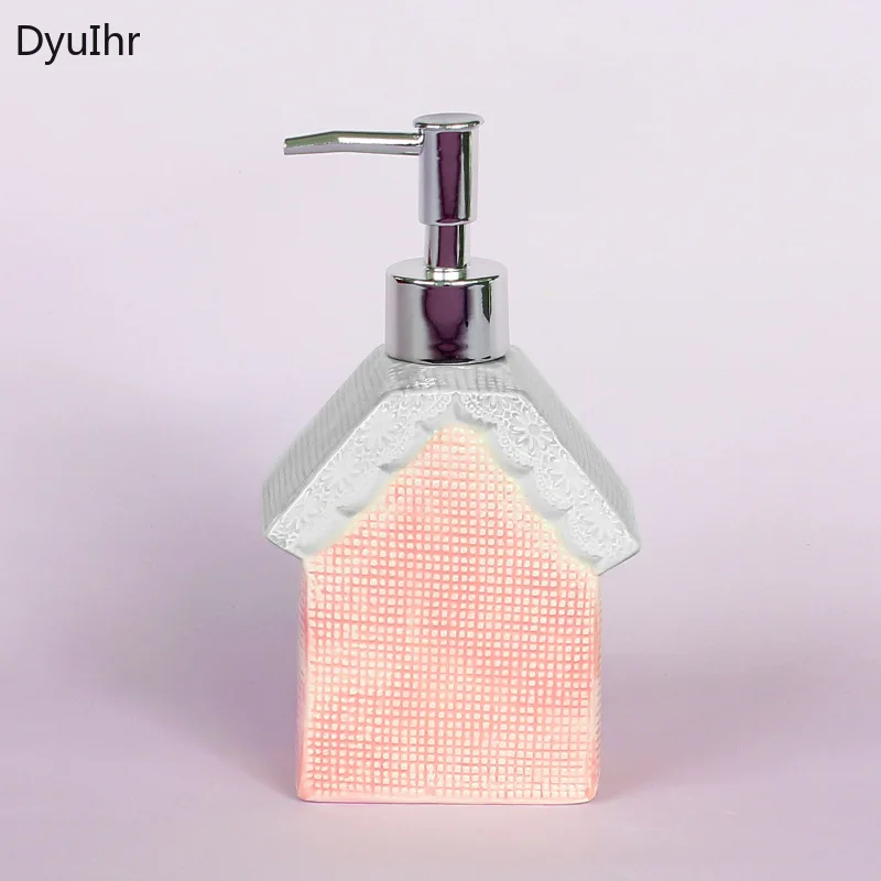 Split bottle Creative pink ceramic hand sanitizer bottle Bathroom and toiletries Bathroom accessories 300ml Lotion