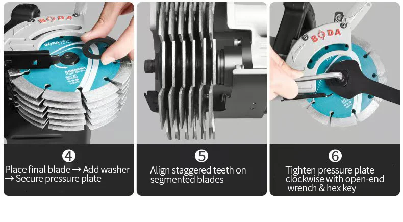 BODA 4000 W bürstenloser elektrischer Beton- und Wandjäger, 5,8-kg-Laserschneider, automatischer Schutz und schmutzfrei zum Schneiden von Zement/Barsch – Detail 15