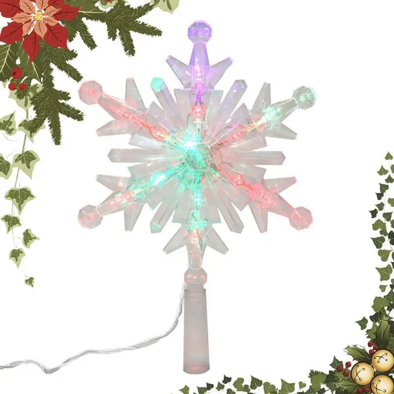 

Christmas Tree Topper Light Snowflake Lamp New Year Home Outdoor Lamp Christmas Tree Decor Various Lighting Modes