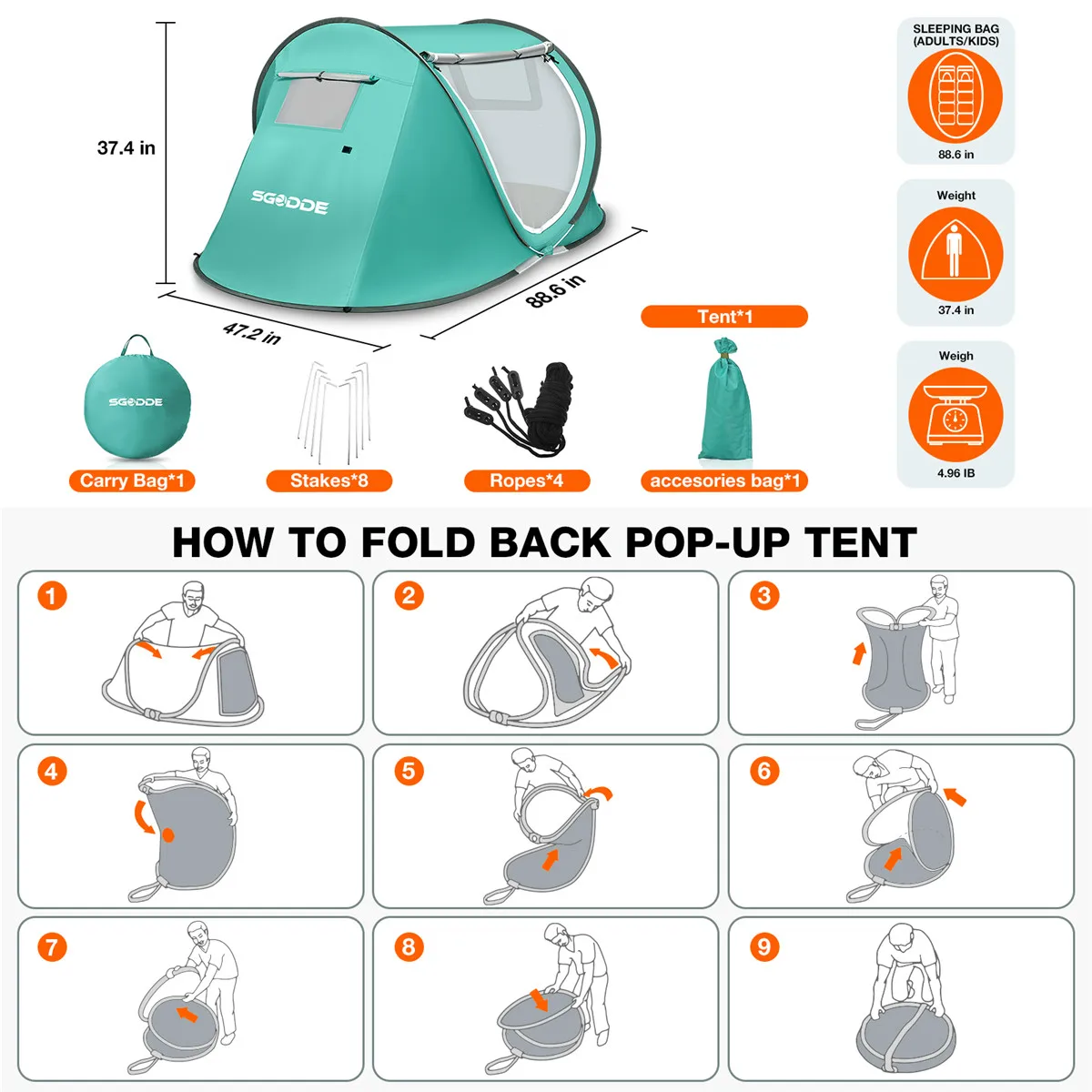 Beach Tent Portable Backpack Tent 