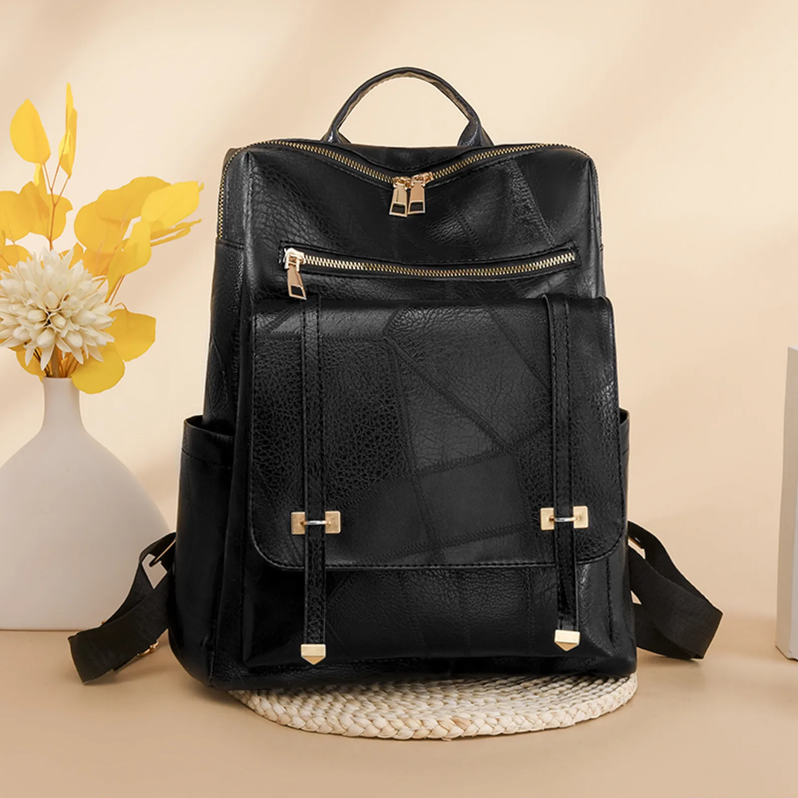 

Вместительный рюкзак в стиле ретро для женщин, Женский ранец из искусственной кожи, дорожные сумки, школьные ранцы на плечо