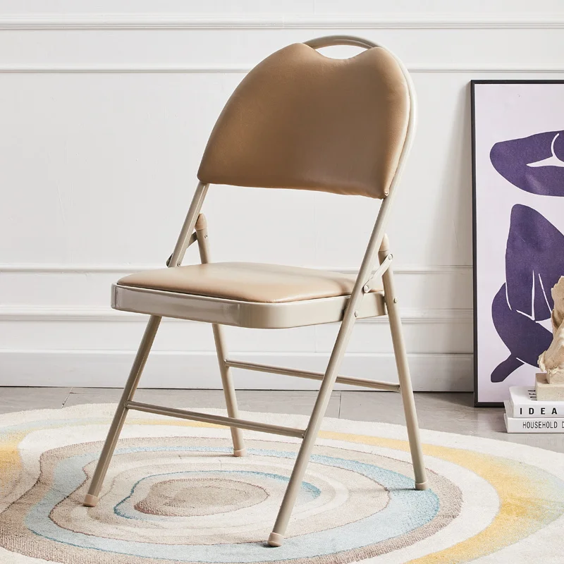 Trendy Upholstered Dining Chairs Vintage Beige Luxury Nordic Dining Chairs Modern Foldable Muebles De Cocina Home Furniture