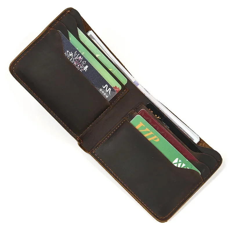 Leather Short Wallet Card Holder for Men