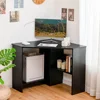 Corner Desk, 90 Degrees Triangle Corner Computer Desk for Small Space, Bedroom Corner Makeup Vanity Desk with Storage S 1