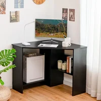 Corner Desk, 90 Degrees Triangle Corner Computer Desk for Small Space, Bedroom Corner Makeup Vanity Desk with Storage S 1