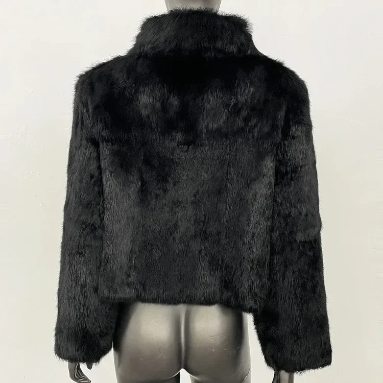Luxury Rabbit Fur Coat Side View
