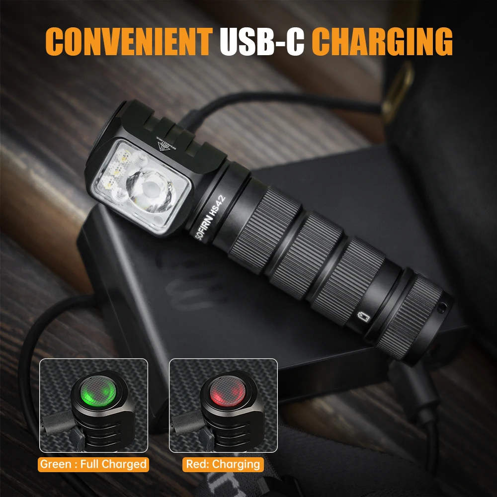 SOFIRN HS42 Headlamp 2100Lm 18650 EDC USB C Rechargeable