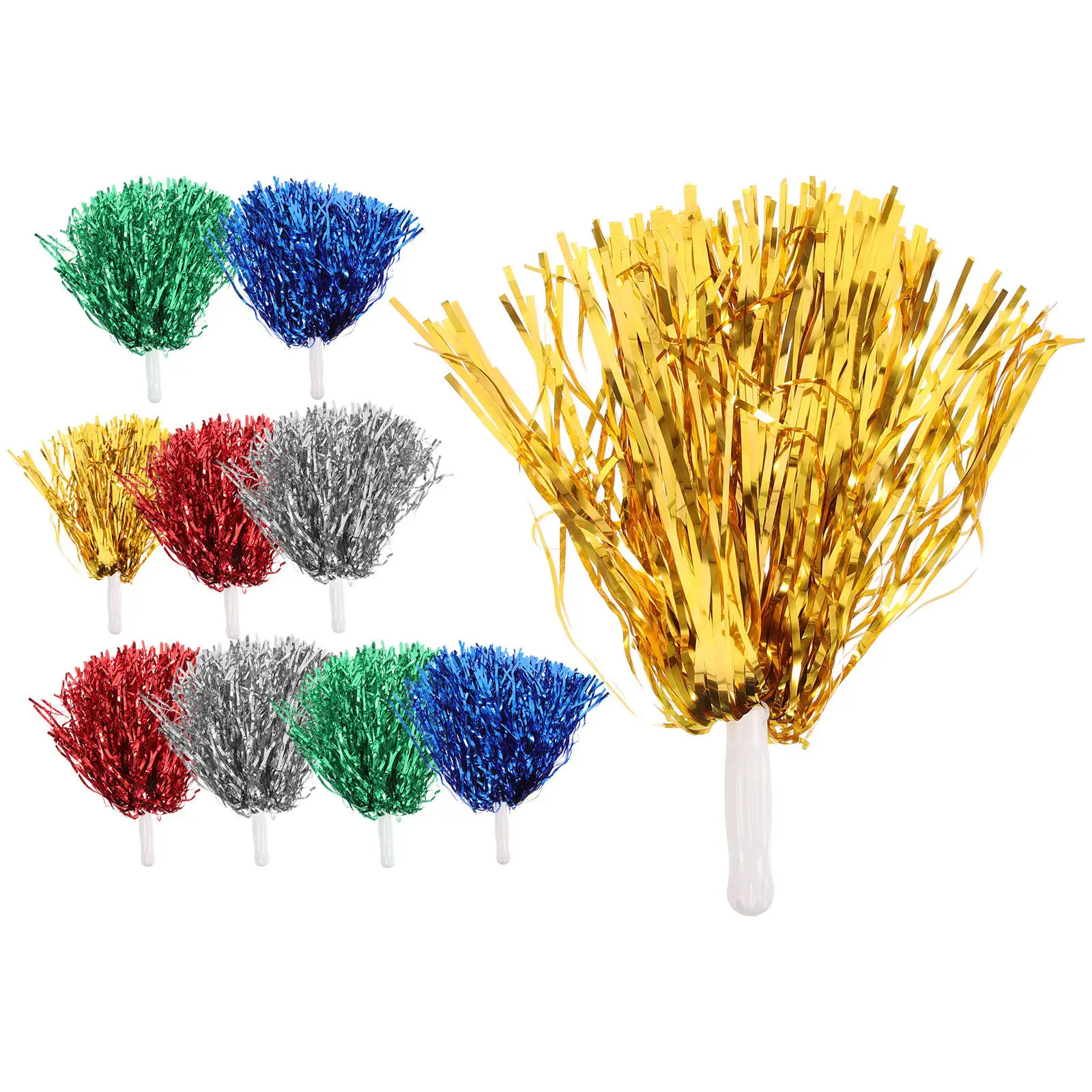 10Pcs 치어리더 폼폼 고성능 무독성 무취 풍부한 색상 컴팩트 휴대용 응원단 댄스 소품