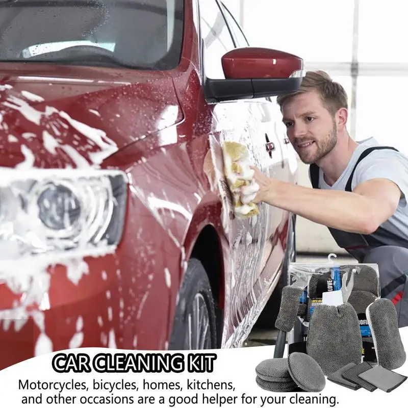9 Piece Car Wash Cleaning Set Auto Interior Detailing Kit Interior