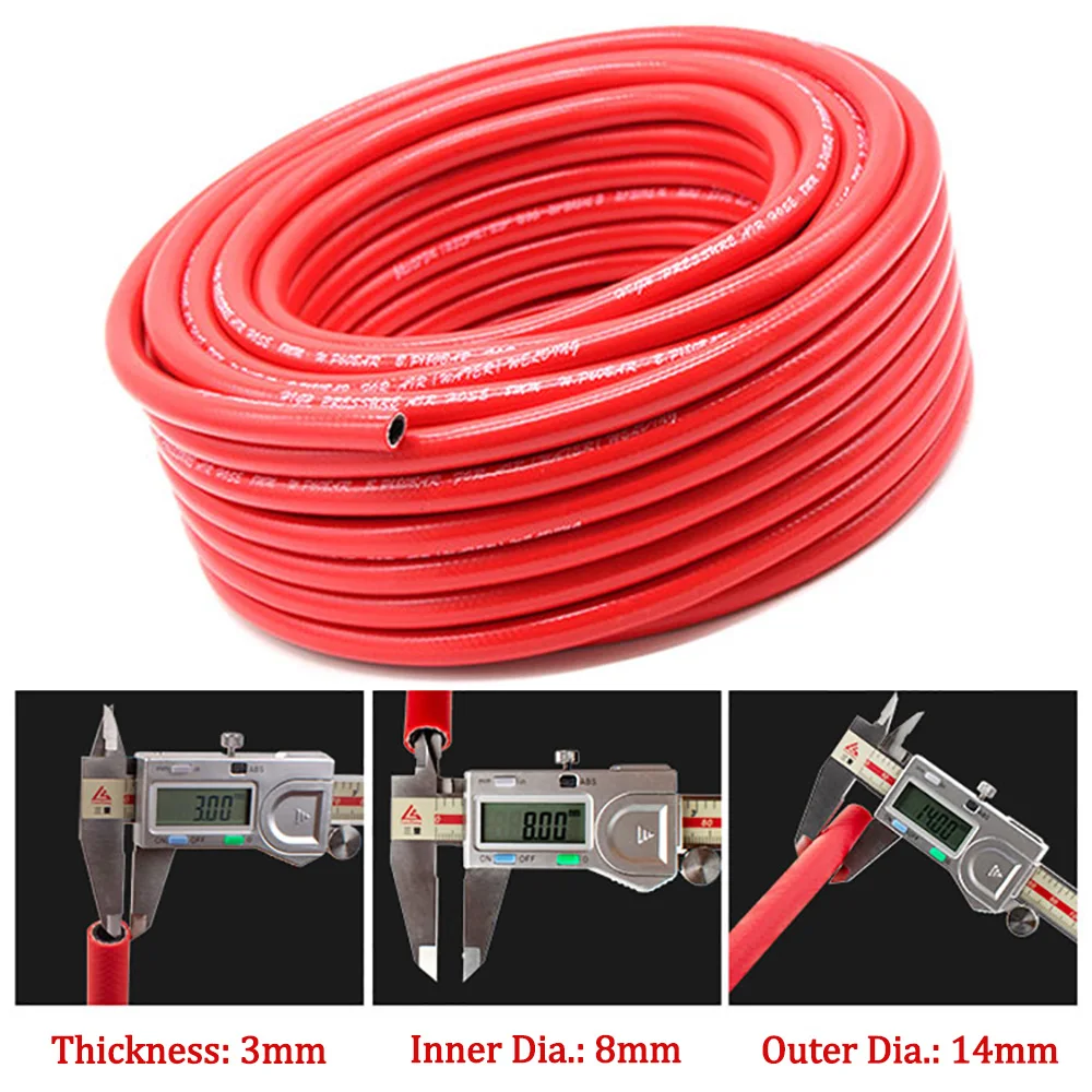 צינור חמצן בקוטר 14mm / 8mm, עמיד בלחץ גבוה, צינור גז LPG עמיד בפיצוץ, צינור פרופאן אצטילן לחיתוך גז