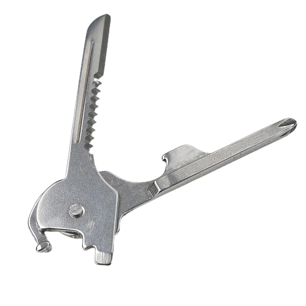 

Mini Pocket Keychain Multitool Key Shape Opener Screwdriver Plain Blade Keychain Bottle Opener Outdoor Survival Escape Tool