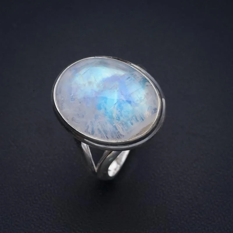 

StarGems Moonstone Handmade 925 Sterling Silver Ring 11 F2705