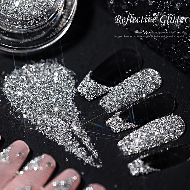 Reflective Glitter Powder Nail Art  Loose Reflective Glitter Nails -  Glitter Powder - Aliexpress