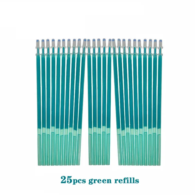 25 pcs/set Erasable Gel Pen Refills Rod 0.5mm Washable Handle Magic Erasable Pen for School Pen Writing Tools Kawaii Stationery 25pcs green refills