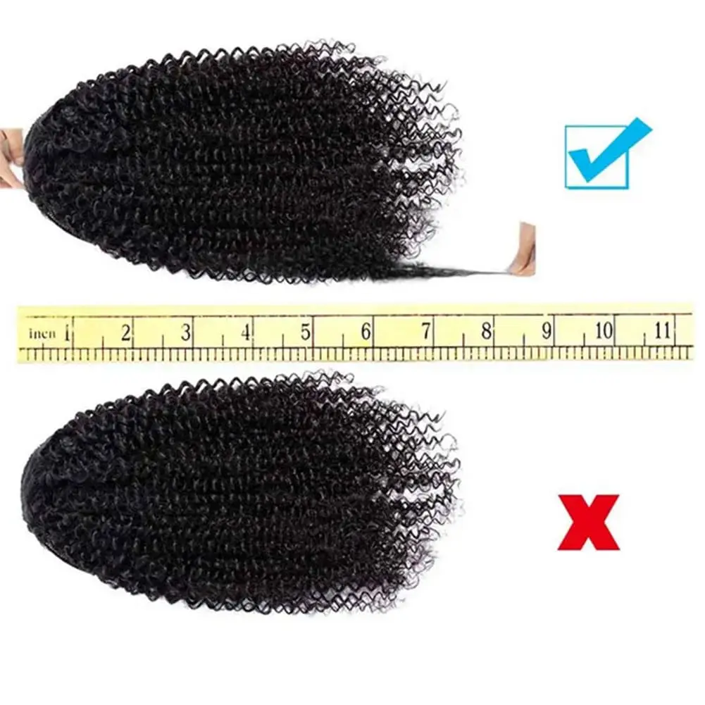 포니테일 인모 아프로 곱슬 포니테일 브라질리언 드로스트링 포니테일 클립인 헤어 익스텐션 레미 인모 곱슬