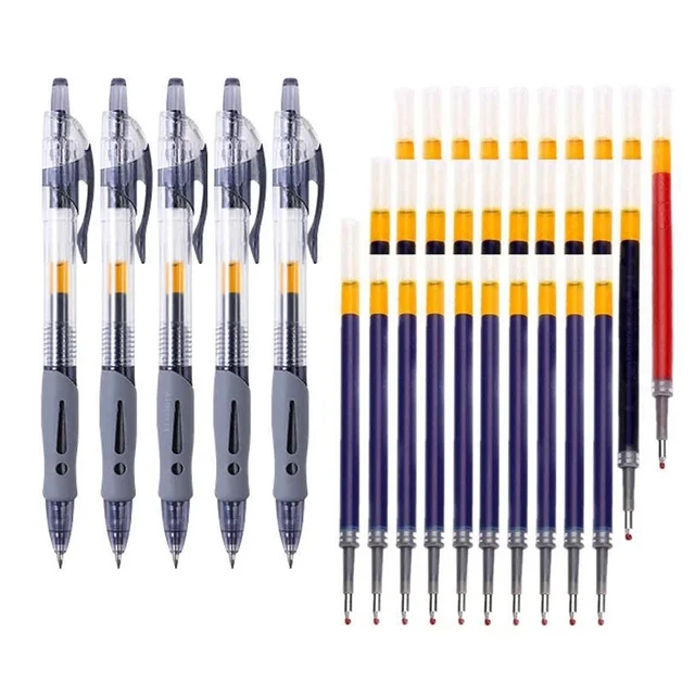 0.5mm Retractable Gel Pens Set Black/red/blue Ink Ballpoint for Writing Refills Office Accessories School Supplies Stationery 1
