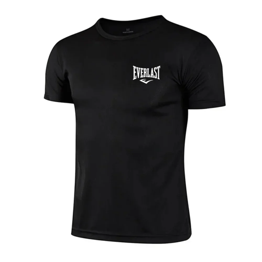 Summer Exercise Trainning Boxing Men's T-shirts High Grade Breathable Quick Dry Short Sleeved Top Marathon Gym Fitness Tees