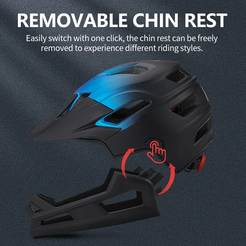 Eastinear's New Adult Bicycle Mountain Bike Helmet Full Face Detachable One-piece Motorcycle Riding Safety Helmet Head Protectio 5