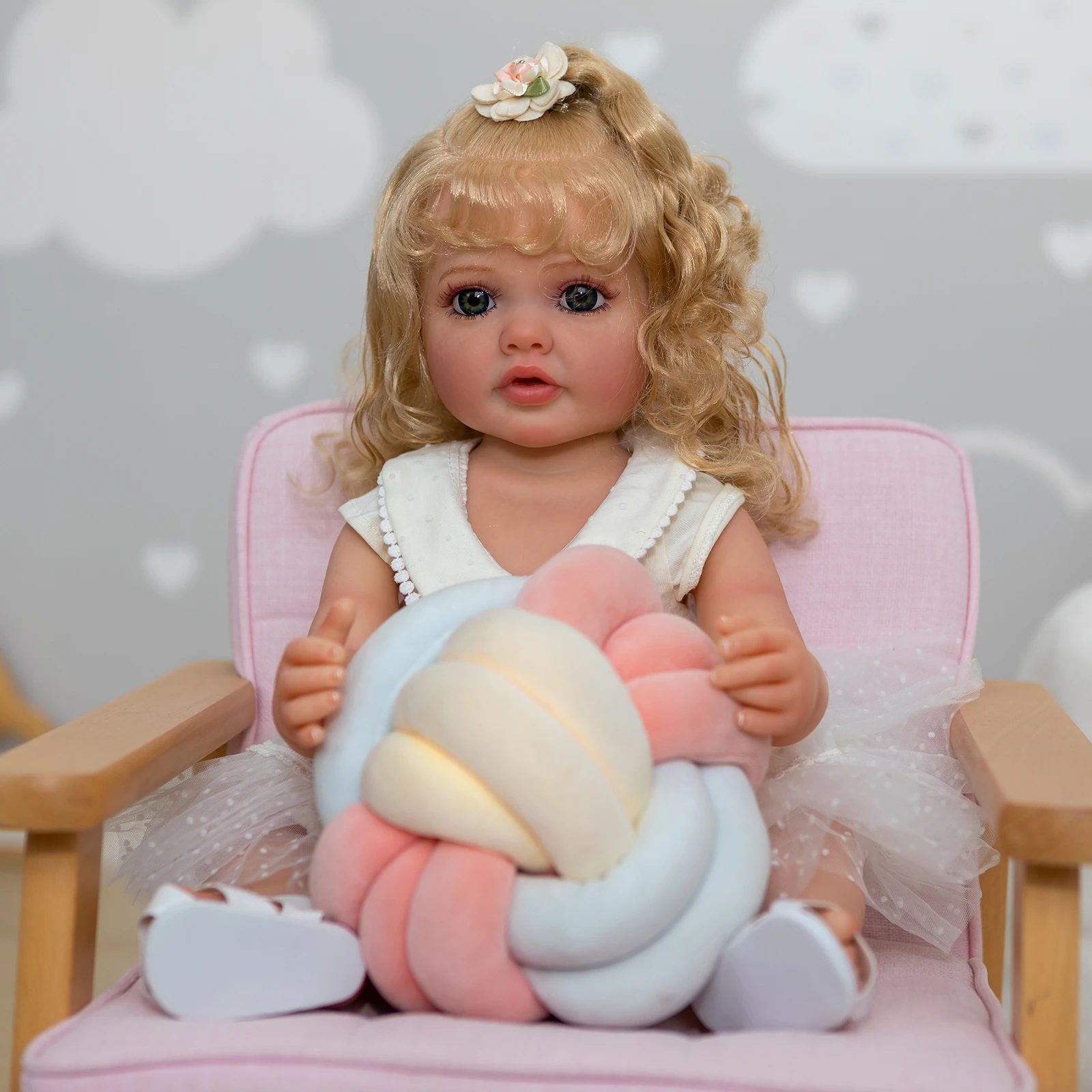 

55CM full body silicone vinyl Bebe Reborn Toddler Baby Doll Betty Girl 3D Painted Skin with Genesis Paint Christmas Gift