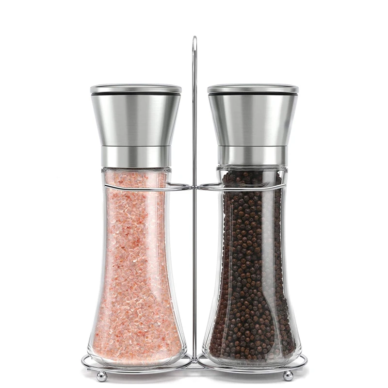  TOMEEM Salt and Pepper Grinder Set Stand, Premium Stainless  Steel Stand, Salt & Pepper Grinder Accessories fit Various Mills & Shakers,  Kitchen Storage Holder: Home & Kitchen