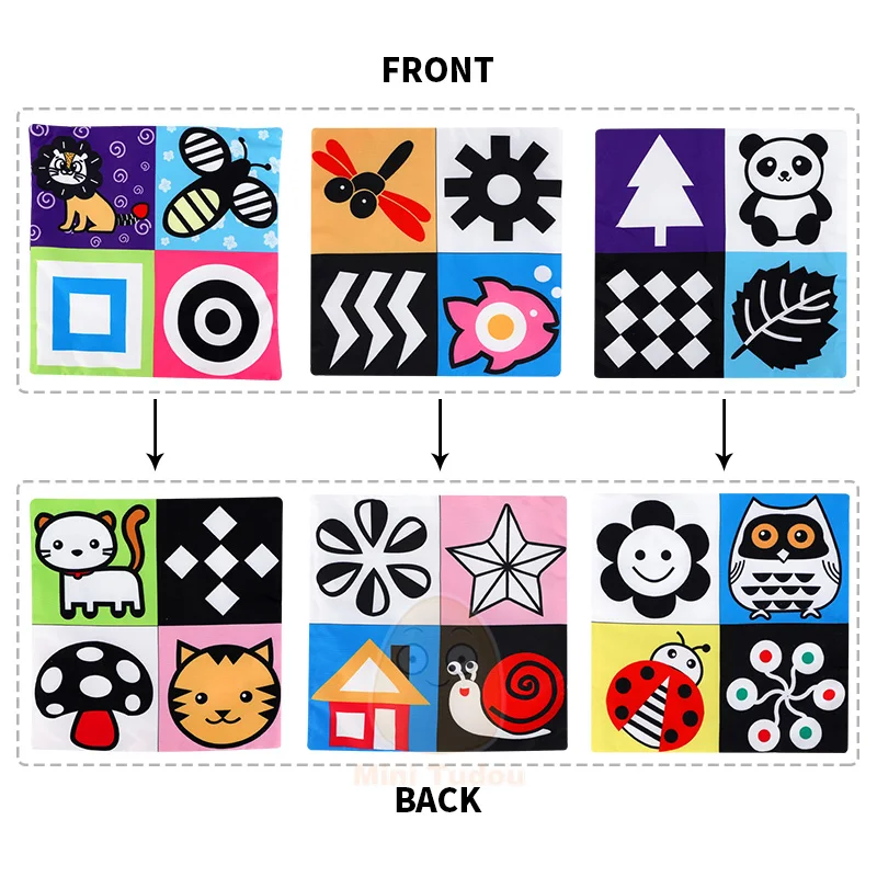 Baby Sensory Toy Montessori Fabric Tissue Paper Cloth Book Card Box Interactive Early Educational Toys For Newborn 0 12 Months