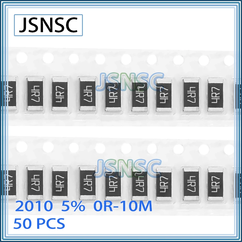 Lsrm2010st JSNSC 2010 J 5% 50pcs 0R-10M smd 5025 resistor 0R 10R 100R 1K 4.7K 10K ...