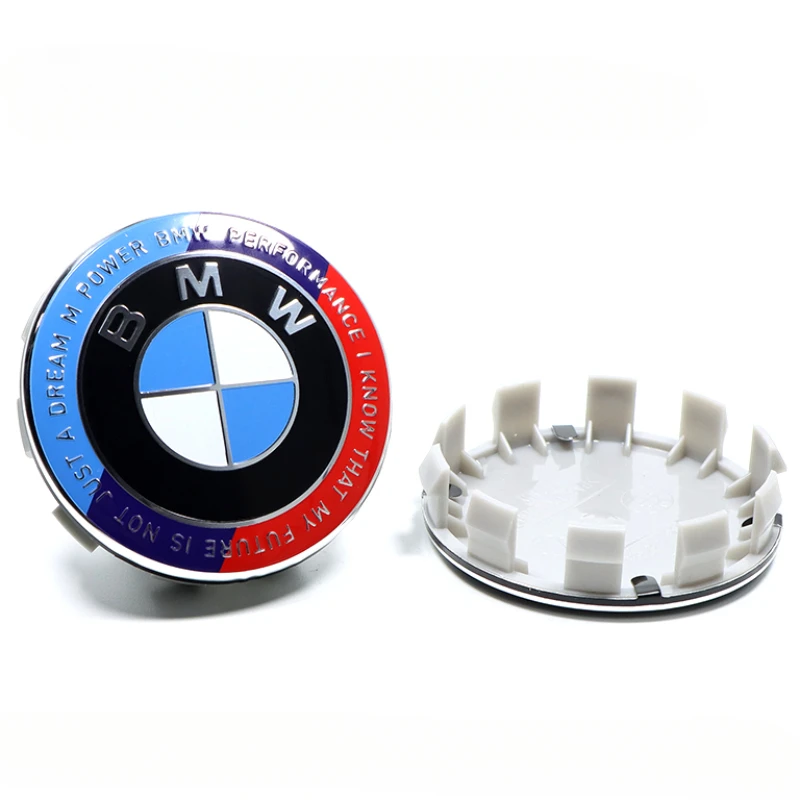 4X For BMW 50 Years Emblems 56mm 68mm Hub Caps Hub Cap Rim Caps For BMW