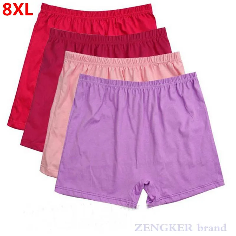 

Female middle-aged elderly boxer briefs cotton high waist 6XL mother underwear old man breathable panties lingerie plus size