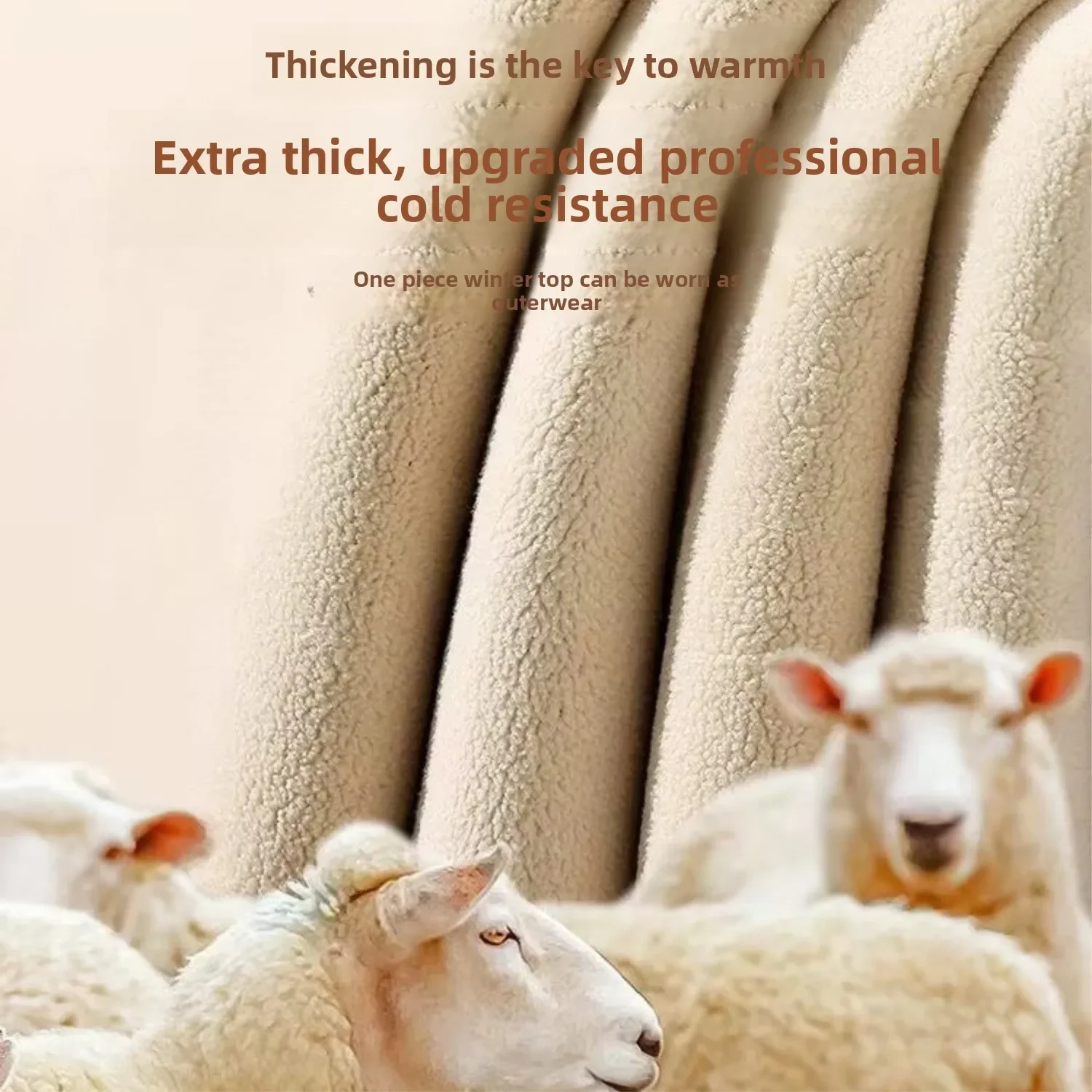 Plus Size Women's Thermal Underwear Set Fleece Lined Thickened One-Piece Lamb Velvet Anti-Cold Winter Clothes Long Sleeve