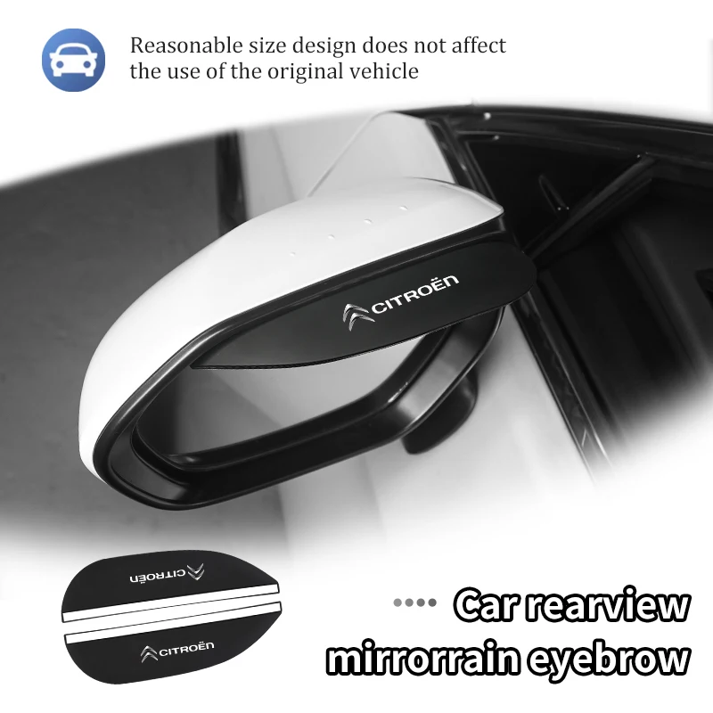 2-Piece Car Rearview Mirror Rain Eyebrow Protector Stickers