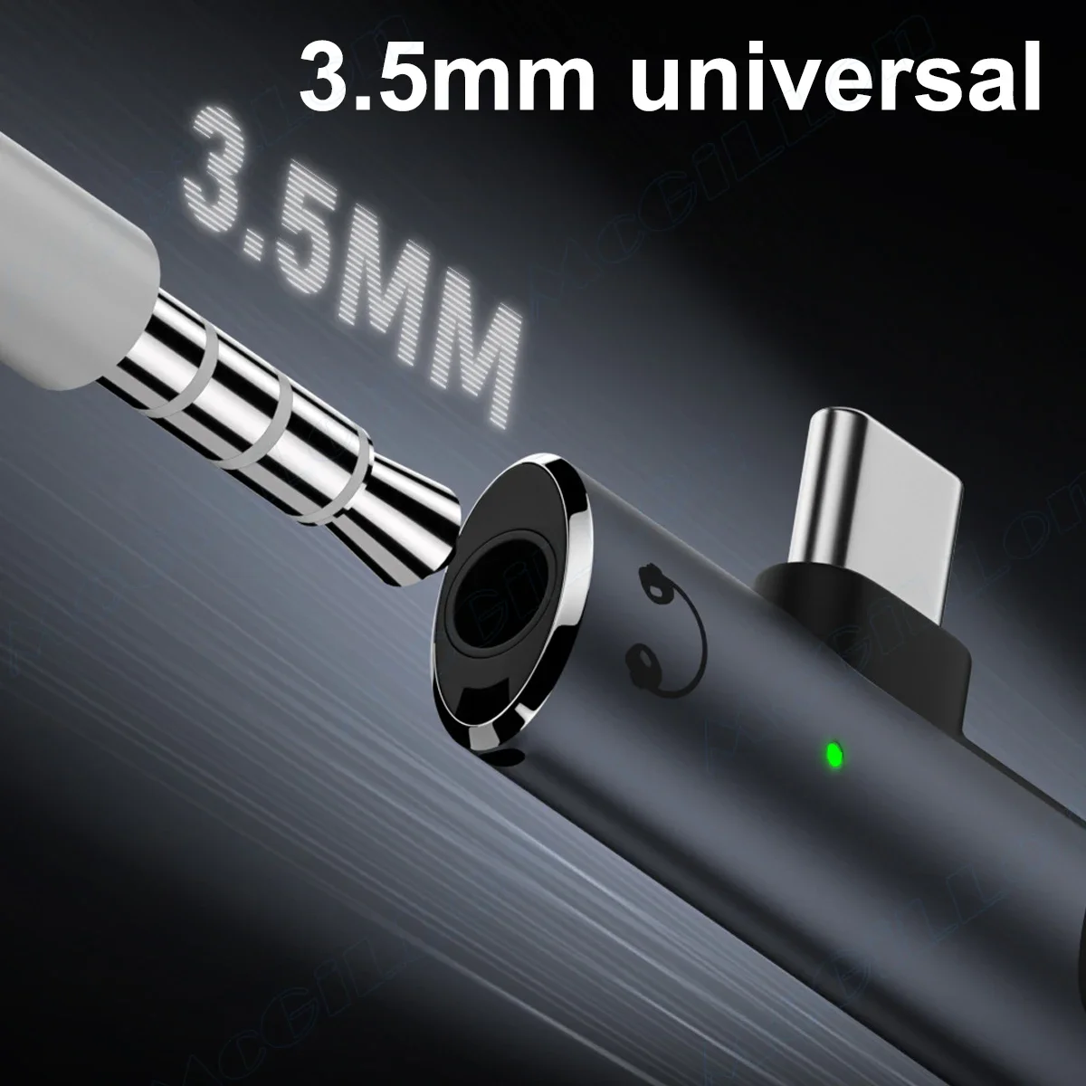 2 in 1 Type C Headphone Charging Jack AUX Audio Adapter PD100W USB C to 3.5mm HiFi Earphone Connector for iPad Samsung Huawei