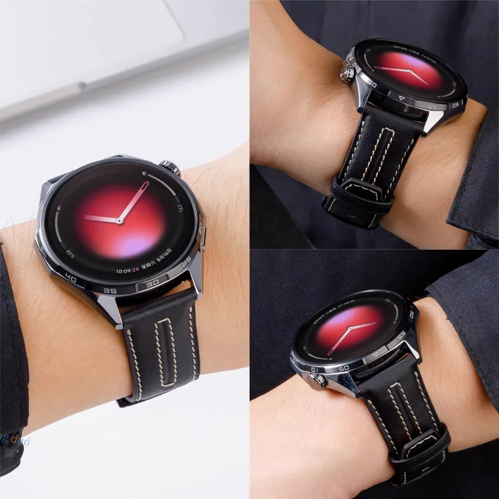 Premium Leather Watch Strap, 18mm/22mm, Business & Sports Style
