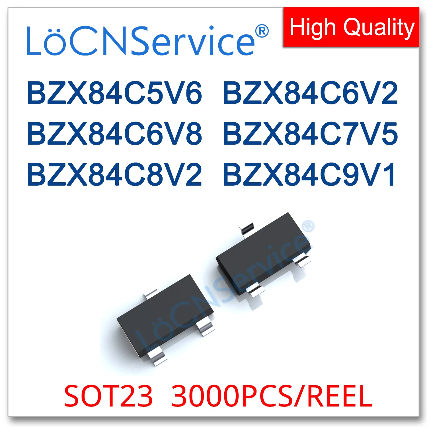

LoCNService 3000 шт. SOT23 BZX84C5V6 BZX84C6V2 BZX84C6V8 BZX84C7V5 BZX84C8V2 BZX84C9V1 BZX84C зенерские диоды высокого качества